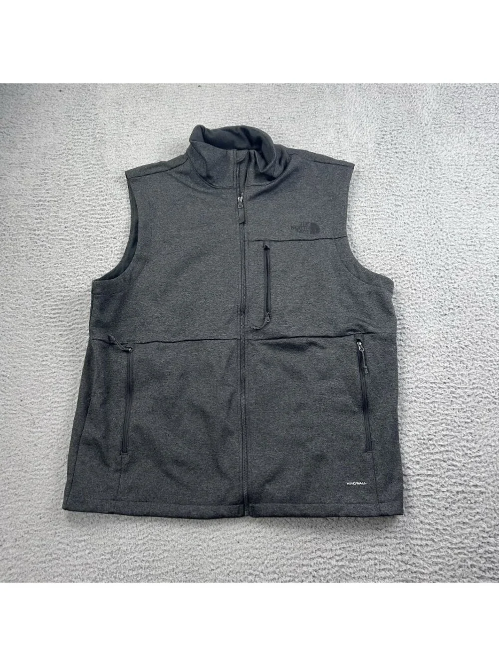 The North Face Windwall Vest Mens Large Gray Fleece Full Zip Sleeveless Outdoor